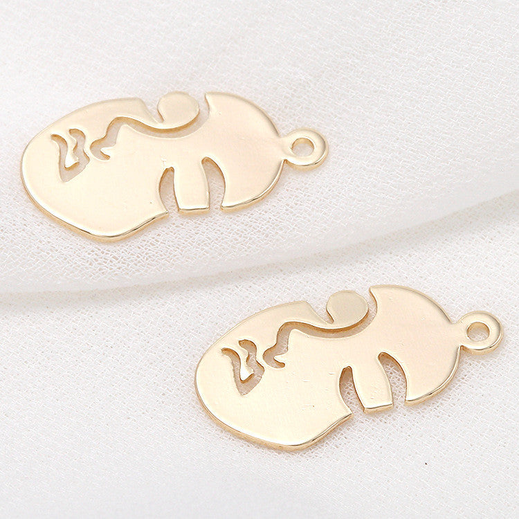 10 pendentif à breloque brillant Beauty Girl 14K GF