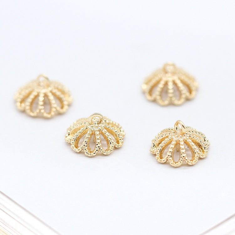 20 pendentif à breloque florale creuse 14K GF perle semi-percée perle vierge