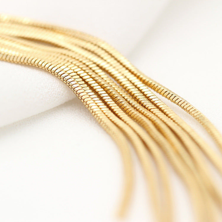 4 boucles d'oreilles à pampilles en chaîne serpent 14K GF Earing