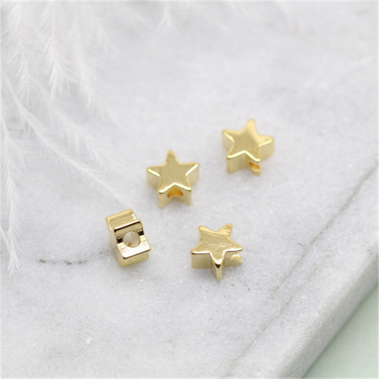 50 minuscules perles étoiles brillantes 14K GF Charm Beadwork Spacer