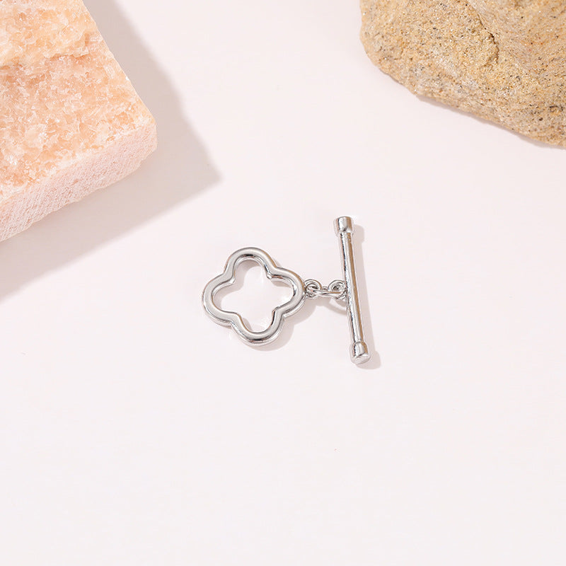 Connecteur de fermoirs OT 2 cercles floraux ronds 14K GF