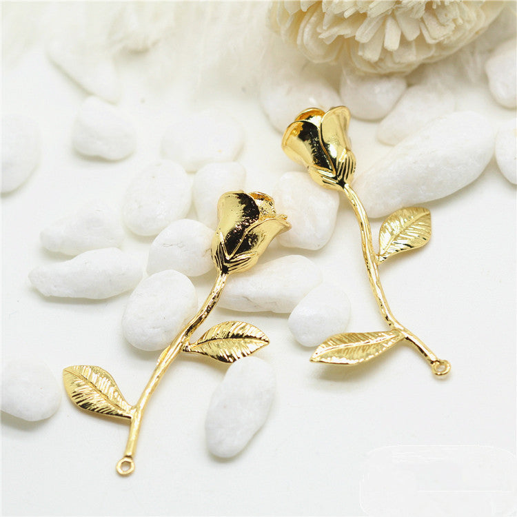 Pendentif à breloque florale 10 roses 14K GF