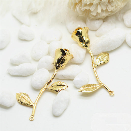 Pendentif à breloque florale 10 roses 14K GF