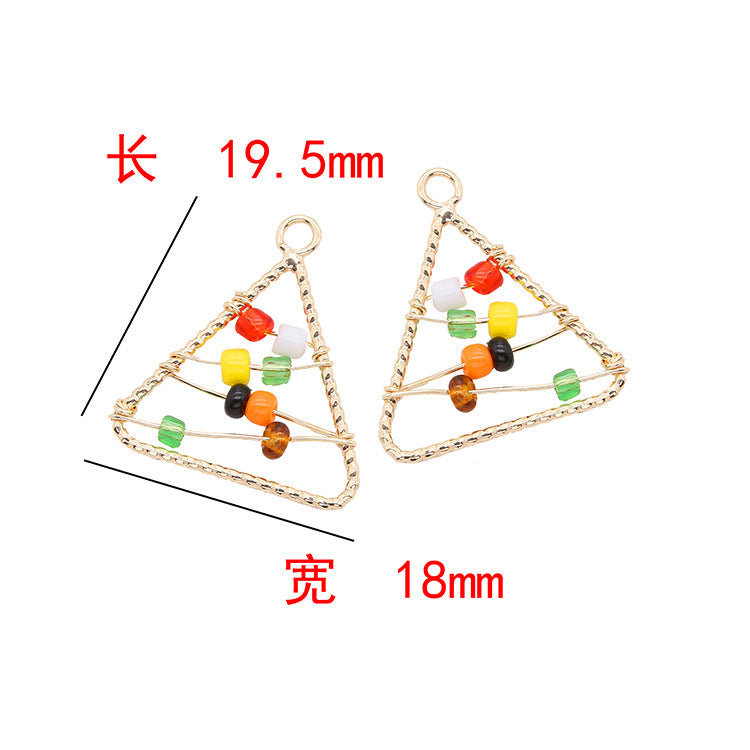 2 fils enveloppés Lune Triangle Coeur Olive Cercle Charme Pendentif Résine Embelli 14K GF