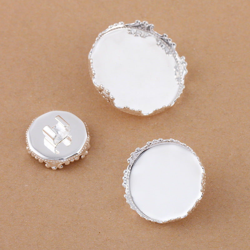 50 couronne bord lunette coupe cheveux boucle argent plaqué 15mm 20mm 25mm rond Cabochon Base vierge pierre précieuse pièce réglage