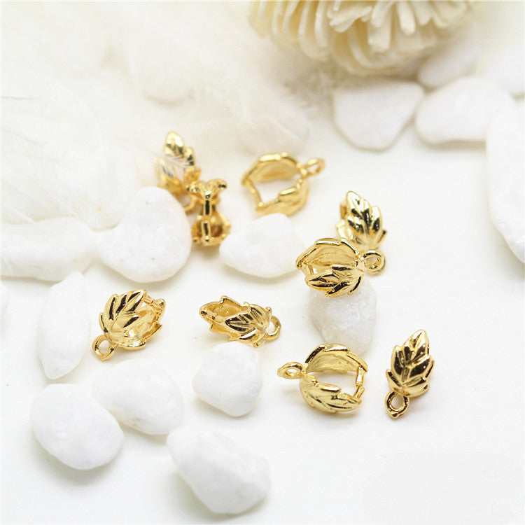 Connecteur de fermoirs supérieurs pendentif 14K GF, 20 feuilles de pic à glace