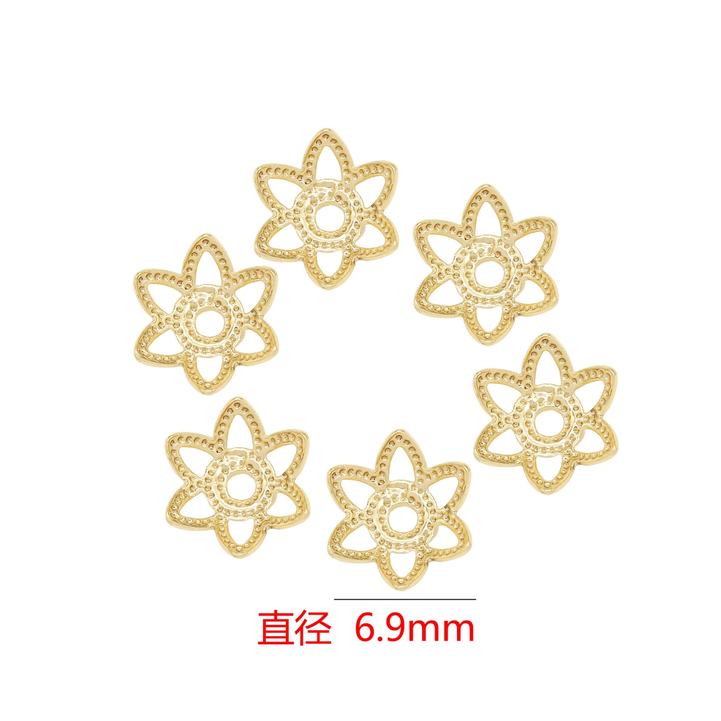 10 capuchons de perles florales, tasse 14K GF, entretoise de perles de charme