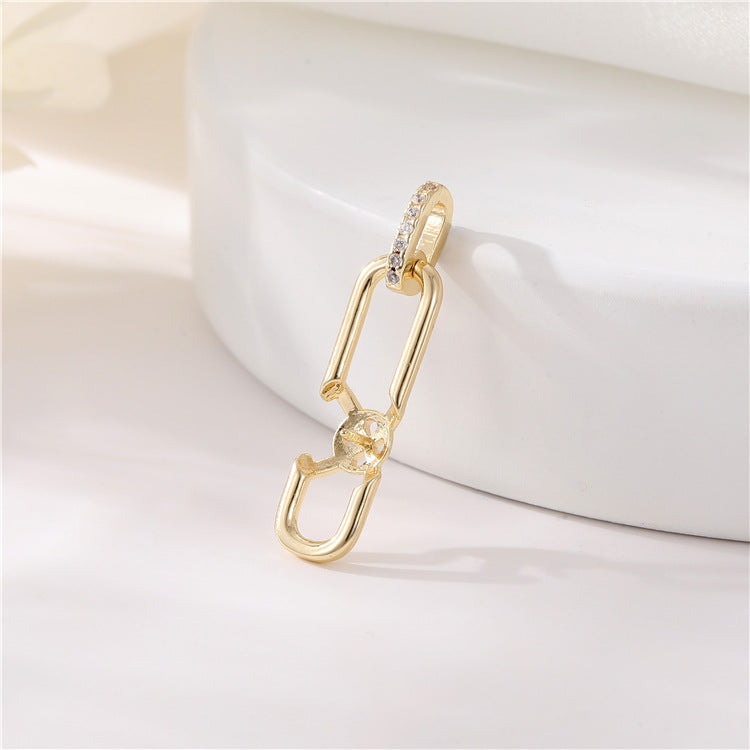 2 pendentif à breloque infini floral strass embelli 14K GF perle à moitié percée perle vierge