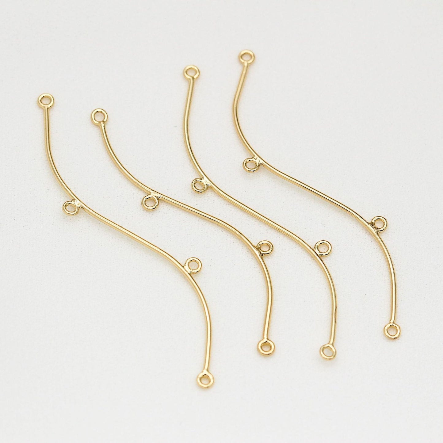20 pendentifs à breloques en forme de S incurvés à boucles multiples 14K GF
