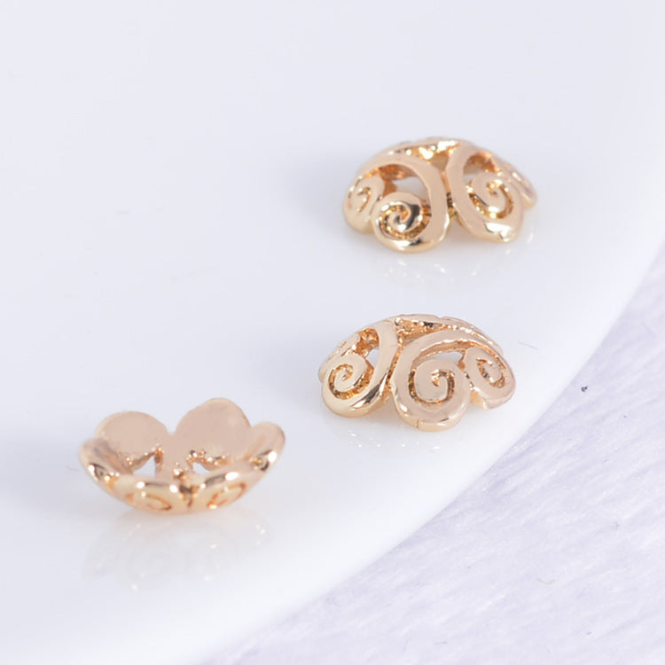 50 bonnets de perles florales, tasse 14K GF, breloques, entretoise de perles