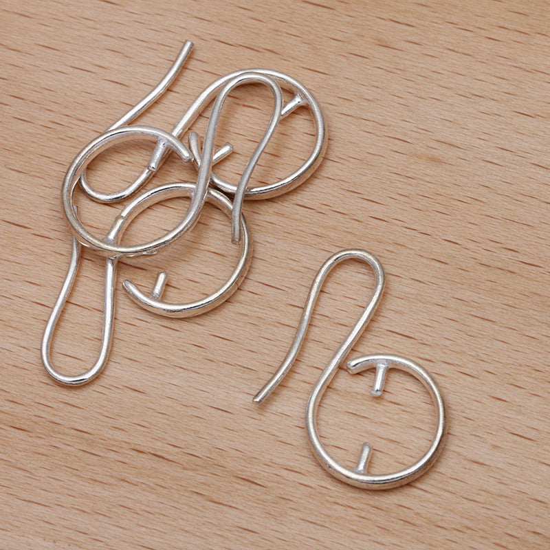 20 boucles d'oreilles à crochet à Double broche 18KGP 10mm, perle ronde à trou traversant, Base vierge, réglage de perles en pierres précieuses