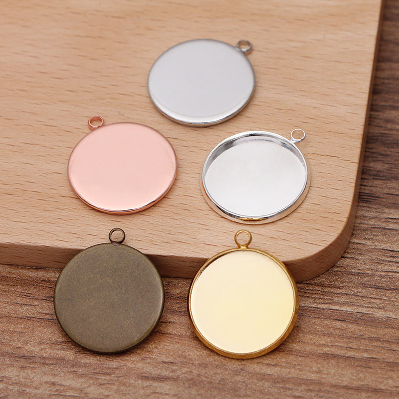 50 pendentif à breloque de tasse de lunette à bord uni 18KGP 8mm 10mm 12mm 14mm 16mm 18mm 20mm 25mm cabochon rond Base vierge réglage de pierres précieuses