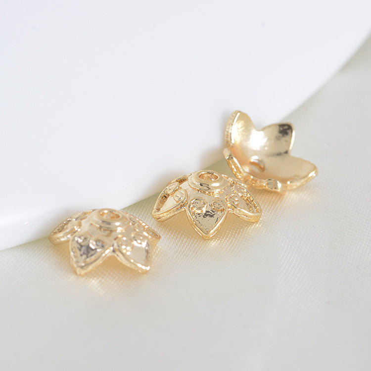 50 bonnets de perles florales, tasse 14K GF, breloques, entretoise de perles