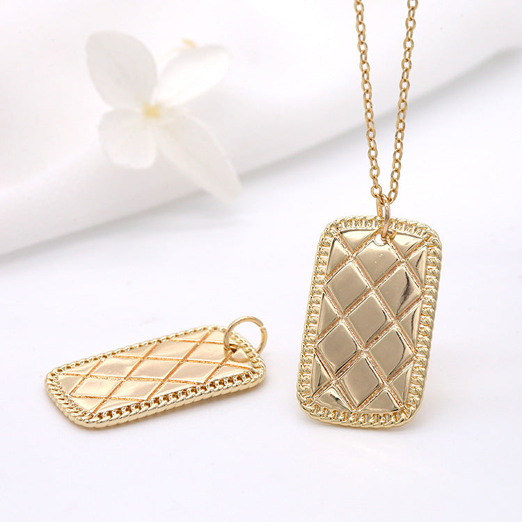 2 pendentifs à breloques carrés rectangulaires 14K GF