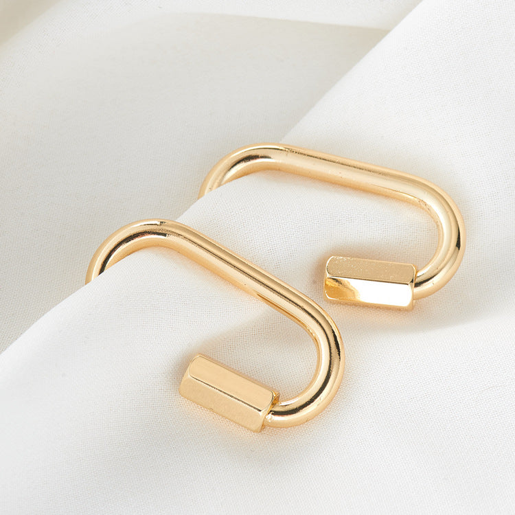 2 fermoirs à vis pour porte-clés à cercle oblong 14K GF