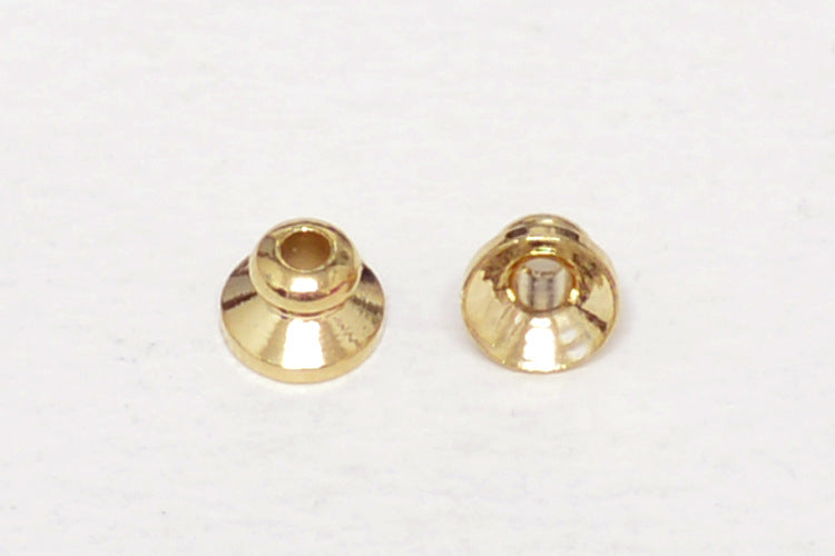 100 capuchon de perle conique brillant, tasse 14K GF, entretoise de perles de charme