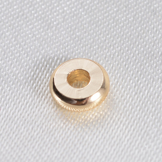 100 Charme de perle ronde plate 14K GF Entretoise de perles