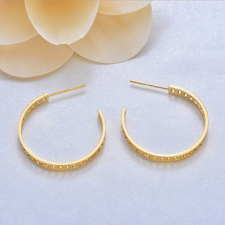 10 boucles d'oreilles à tige en demi-cercle à trous multiples 14K GF Earing