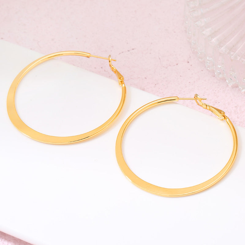 4 boucles d'oreilles créoles épaisses en cercles torsadés 14K GF Earing