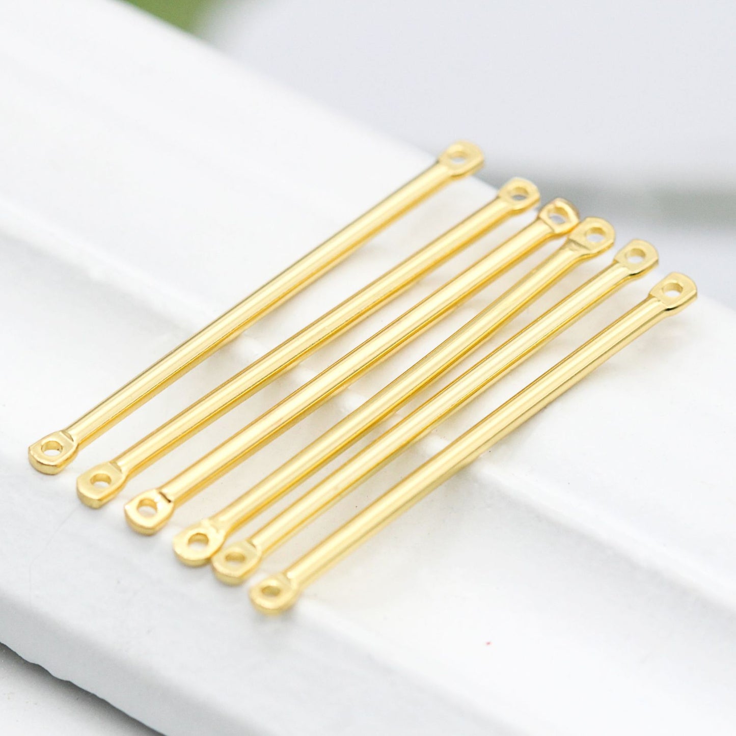 10 Double Loop Stick Bar Charm Connector 14K GF