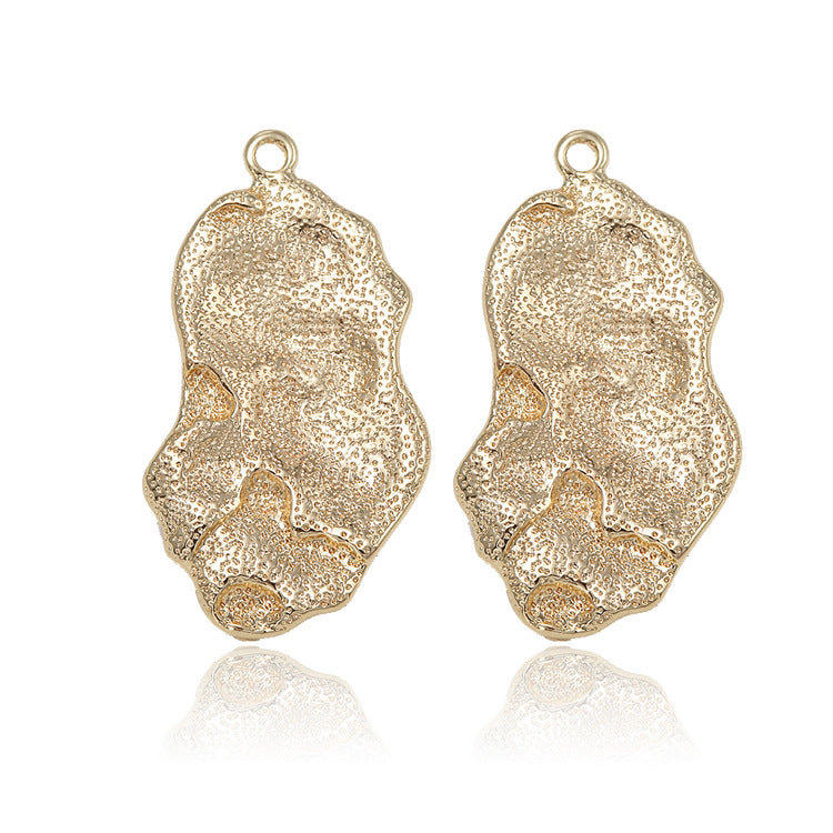 5 pendentif à breloque ronde martelé givré 14K GF