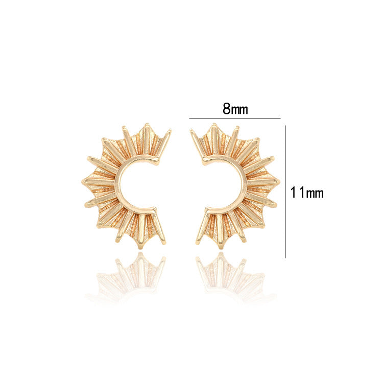 4 boucles d'oreilles à tige solaire en demi-cercle 14K GF Earing