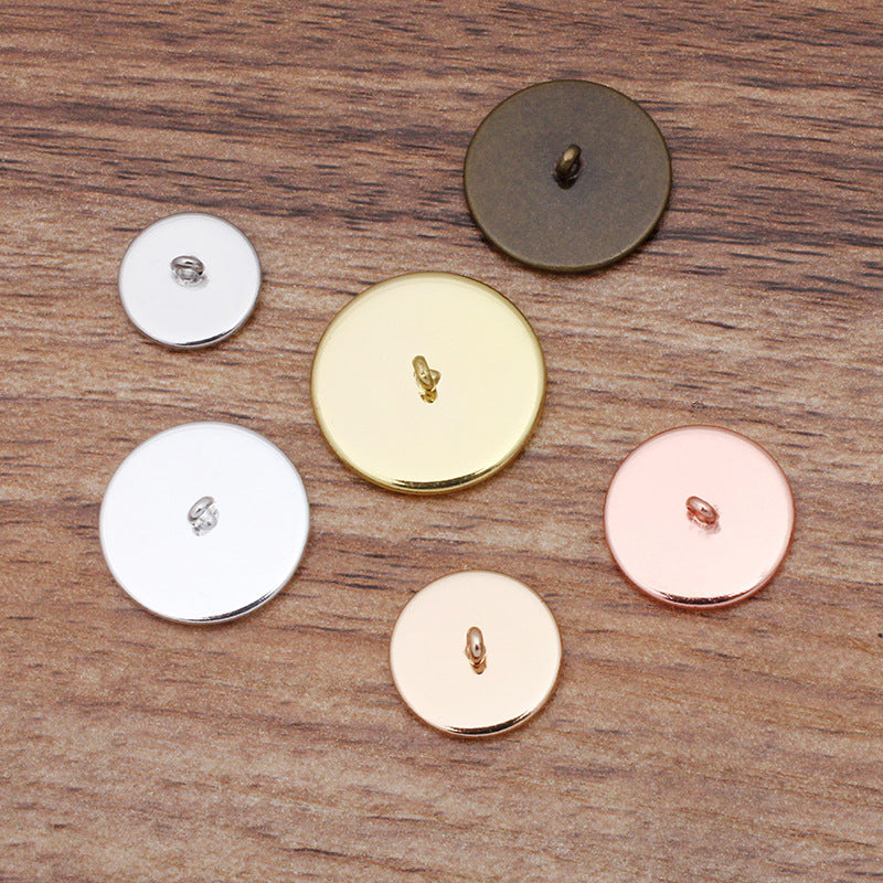 50 bouton de coupe de lunette à bord uni 18KGP 12mm 14mm 16mm 18mm 20mm cabochon rond base vierge réglage de pièce de pierre précieuse