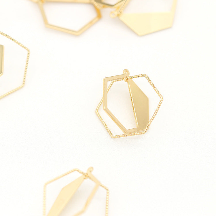 Pendentif à breloque 5 hexagones 14K GF