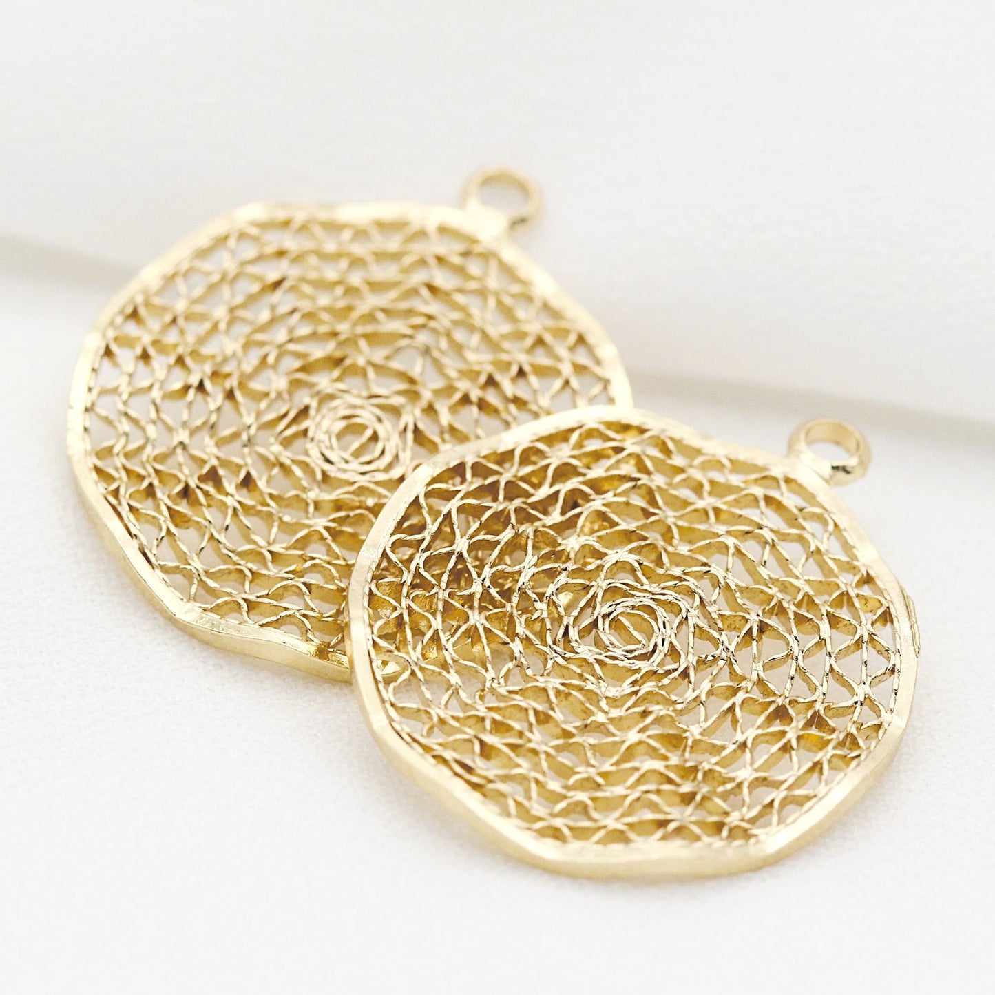 10 pendentif à breloque rond creux 14K GF