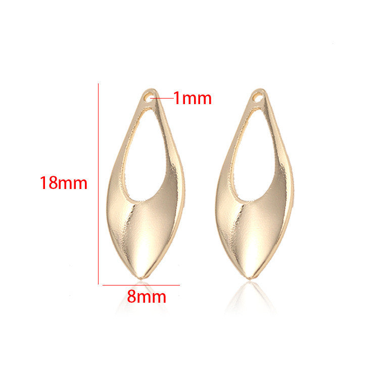 20 Tiny Curved Waterdrop Piece Charm Pendant 14K GF