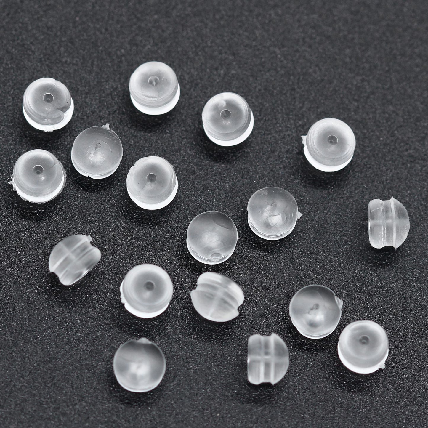 100 Zylinder Clover Gear Trommelpfosten Silikon-Silikagel-Ohrring-Rückenstopper