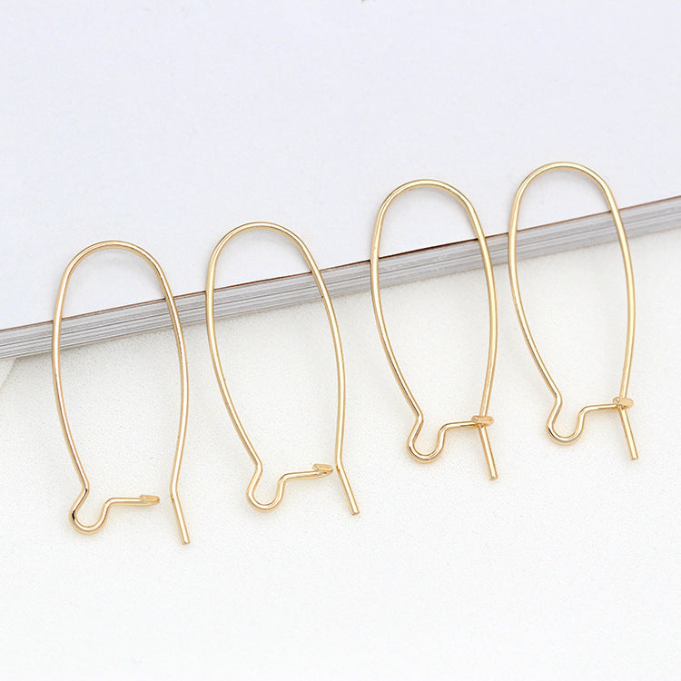 4 boucles d'oreilles à crochet ovale uni 14K GF Earing