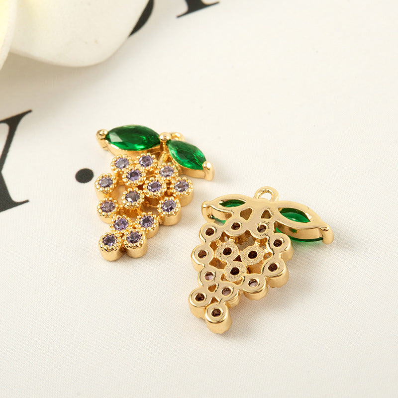 20 pendentif à breloque raisin orné de strass 14K GF