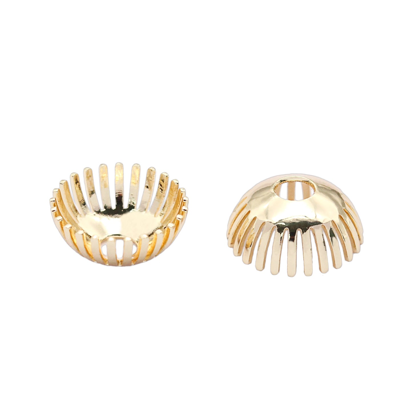 10 capuchons de perles rondes, entretoise de perles de charme 14K GF