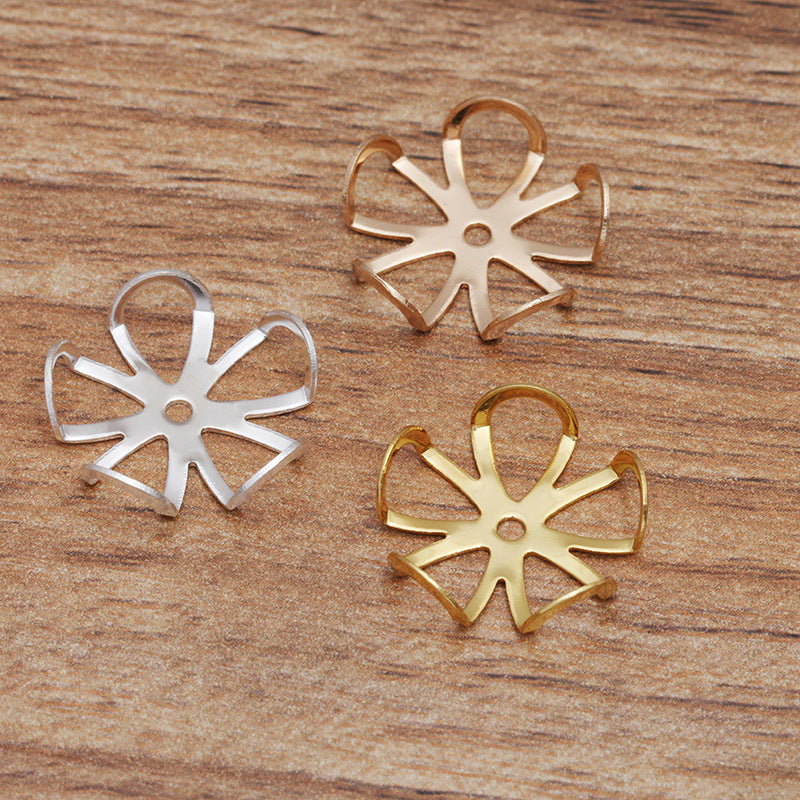 100 filigrane Blumen-Kuppel-Halbperlenkappenbecher mit flacher Rückseite, 18 kg