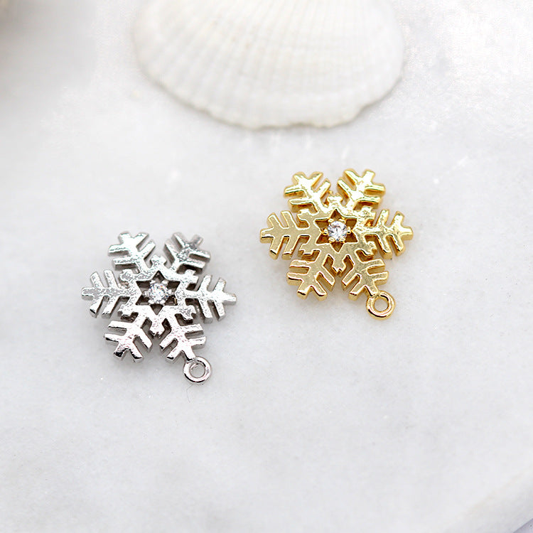 10 pendentif à breloque flocon de neige orné de strass 14K GF
