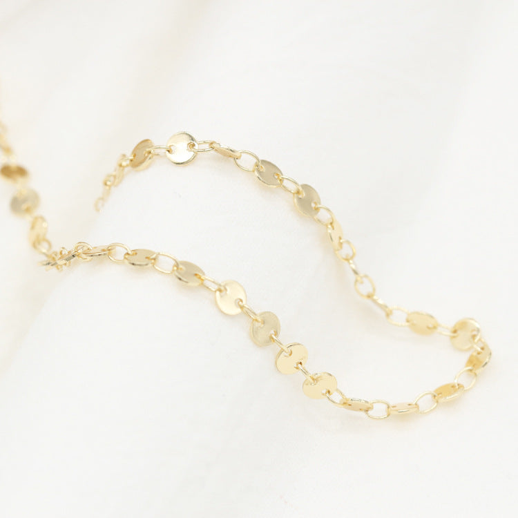 2 Meters Round Disc Link Chain 14K GF
