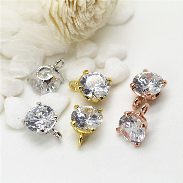 20 pendentifs à breloques en pierre ronde ornés de strass 14K GF