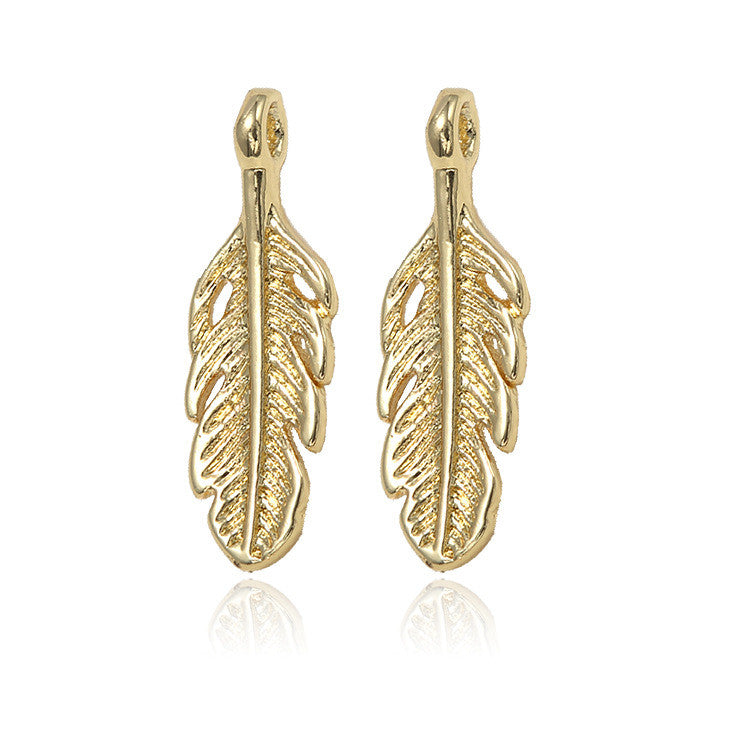 Pendentif à breloque 10 plumes 14K GF