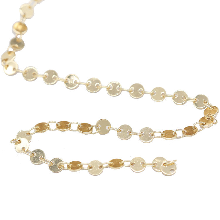 2 Meters Round Disc Link Chain 14K GF