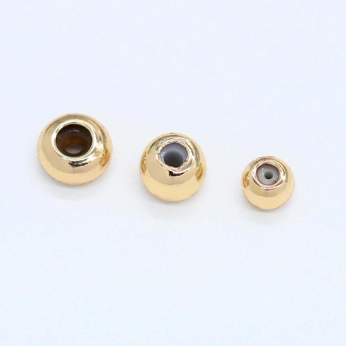 50 perles de positionnement rondes, breloques en Silicone 14K GF, entretoise de perles