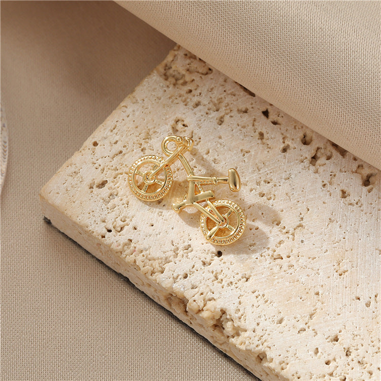 2 pendentif de charme de vélo de dauphin de plume de paon orné de strass 14K GF