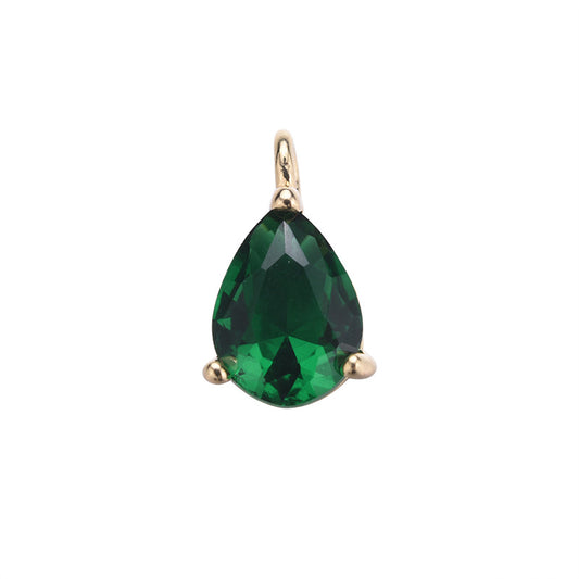10 minuscules pendentifs à breloque goutte d'eau strass embellis 14K GF