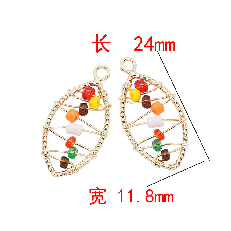 2 fils enveloppés Lune Triangle Coeur Olive Cercle Charme Pendentif Résine Embelli 14K GF