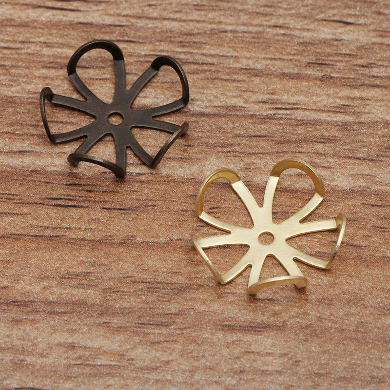 100 filigrane Blumen-Kuppel-Halbperlenkappenbecher mit flacher Rückseite, 18 kg