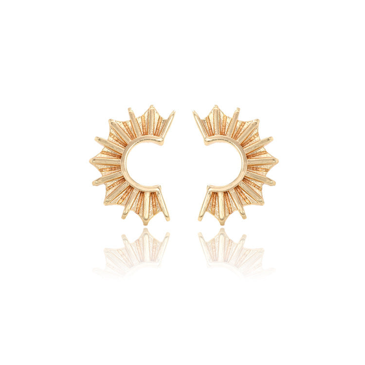 4 boucles d'oreilles à tige solaire en demi-cercle 14K GF Earing