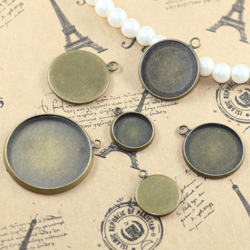 50 pendentif à breloque de tasse de lunette à bord uni 18KGP 8mm 10mm 12mm 14mm 16mm 18mm 20mm 25mm cabochon rond Base vierge réglage de pierres précieuses