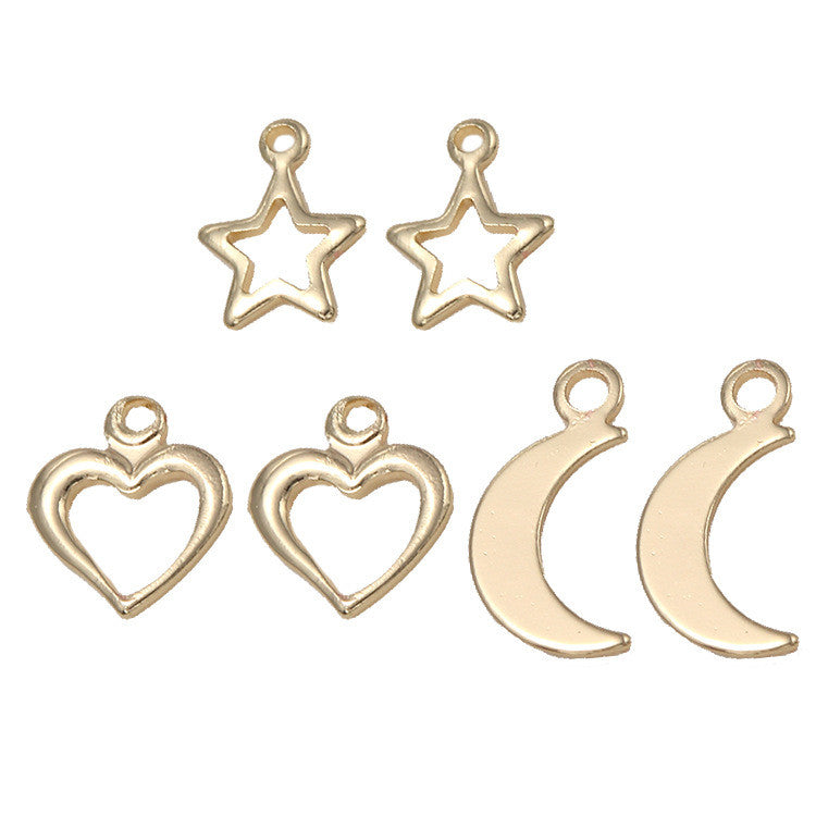 20 pendentif à breloque minuscule étoile coeur lune 14K GF goutte d'extrémité de chaîne étendue