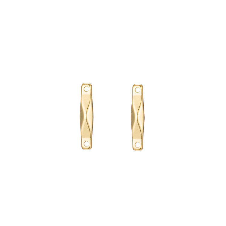 10 connecteur de charme de lien de barre à facettes minuscules à double boucle 14K GF