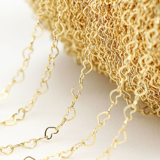 Chaîne de câble à maillons coeur mince de 2 mètres 14K GF